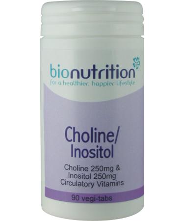 Bio Nutrition Choline 250mg / Inositol 250mg : Sleep Mood and Memory Supplements : 90 vegi-tabs