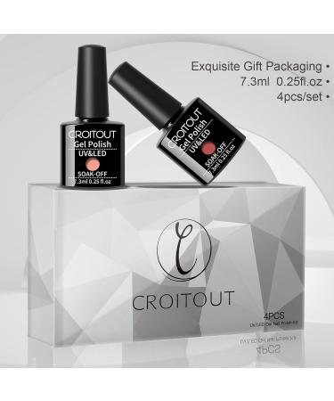 Croitout UV Gel Nail Polish Set Shellac Nail Gel Polish Colours Set Sock Off Gel Nail Polishes Set Polish Gel Nail Kit for Home DIY Manicure Nail Salon Best Gift for Women 4 x 7.3ml 4CS-006 1 count (Pack of 4) - Buy Online on GoSupps.com