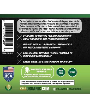 Vegan Protein Powder - Gourmet Cookies & Cream | 21g Plant-Based Protein 120 Calories USDA Organic Non-GMO Gluten Free Sugar Free - 640g - Buy Online on GoSupps.com