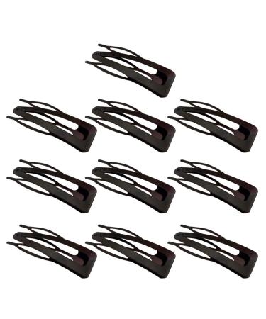 BlingGlow 10 Pack Double Metal Snap Hair Clips Hair Barrettes Hair Making Salon Supplies Grip Clips Black