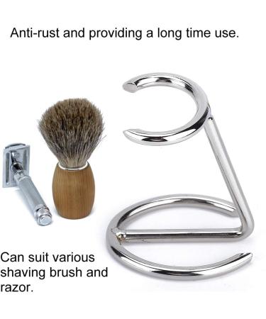 Stainless Steel Shaving Stand for Men's Razor and Brush - Ideal for Home, Salon, and Travel Use - Compatible with Various Razor Types and Sizes - Buy Online on GoSupps.com
