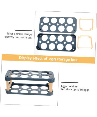 Mikikit Box Egg Carton Eggs Basket Drawers Egg Tray Packaging Egg Storage Case Side Door Egg Grid re-usable Blue 22.3X10.1X8.9CM - Buy Online on GoSupps.com