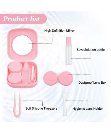 Travel-Friendly Pink Contact Lens Case with Mirror | Protective Cover & Hygienic Container for Contact Lenses - Buy Online on GoSupps.com