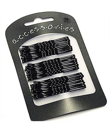 30 Extra Long Black Traditional Kirby Hair Grips Slides Clips Pins 7cm by Pritties Accessories White Brown Silver Black