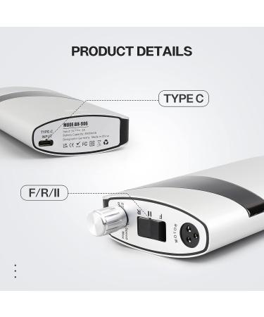 Belle Electric Nail Drill 35000 RPM Professional Portable Efile Machine for Acrylic Gel Nails | Manicure Pedicure Kit with 6 Bits & Sanding Bands - Silver - Buy Online on GoSupps.com