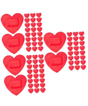 Yardwe 300 Pcs Heart Shaped Stickers for Kids Patches Cut Skin Tone Bandages Protection Supplies Bulk Stickers Scrape Cute Adhesive Waterproof Red Child