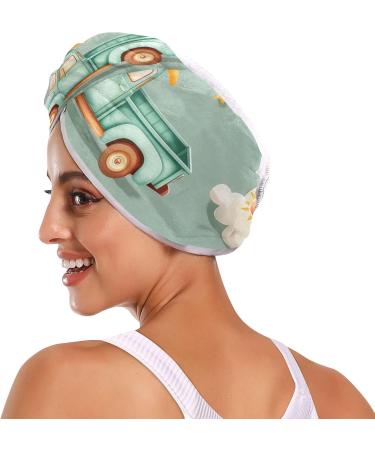 Car Moon Clouds Hair Towel 2 Pack - Super Absorbent Quick Drying Hair Turbans for Women & Girls - Buy Online on GoSupps.com