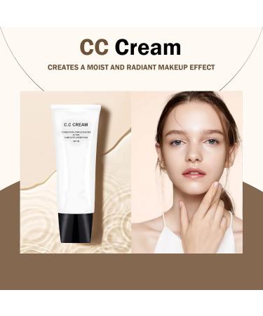 CC Cream SPF 50 Foundation for Mature Skin | Moisturizing Primer & Sunscreen | Color Correcting Tinted Moisturizer for Face | Concealer & Brightening | 1.05 oz (2pcs) - Buy Online on GoSupps.com