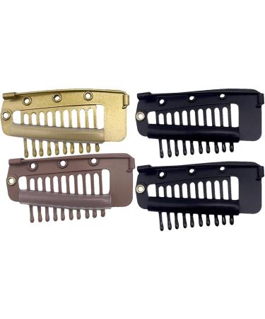 3/4/6 Snap Clips For Wigs Hair Chunni Clips With Safety Pin Strong Hair Extension Clips Snap Hair Clips Snap Clips Comb For Women Wig Dupatta Hijab Accessories 4 Mixed - Buy Online on GoSupps.com
