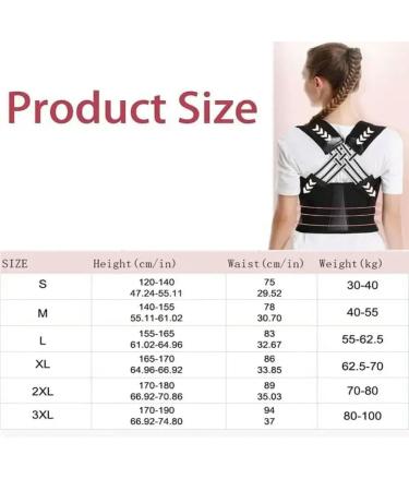Adjustable Back Posture Belt Office Home Gym Unisex Improve Spine Clavicle Brace Posture Vest Back Posture Corrector Belt 1pc XL - Buy Online on GoSupps.com
