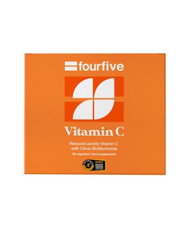 fourfive Vitamin C 500mg Capsules - Vitamins to Support Immune System Health Collagen Formation & Reduction of Fatigue Vegan Friendly & Natural 60 Capsules