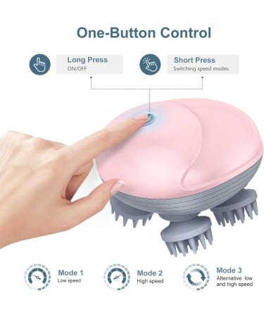 Ankilo Wireless Electric Head & Body Massager - Scalp & Cat Massager with 4 Interchangeable Kneading Heads - Pink Rose for Hair Growth & Full Body Relaxation - Buy Online on GoSupps.com