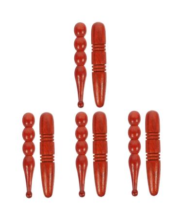 Minkissy 8 pieces acupuncture rod per tool. Points of points Gartenornaments Fish Home Fools Acupuncture point massage device skin care tool massage roller stick massage accessories foot equipment wood