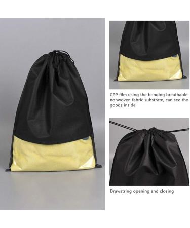 BUYGOO 12PCS Waterproof Non-Woven Travel Shoe Bags with Rope - Large Shoe Pouch Organizers for Men and Women (Black) - Buy Online on GoSupps.com