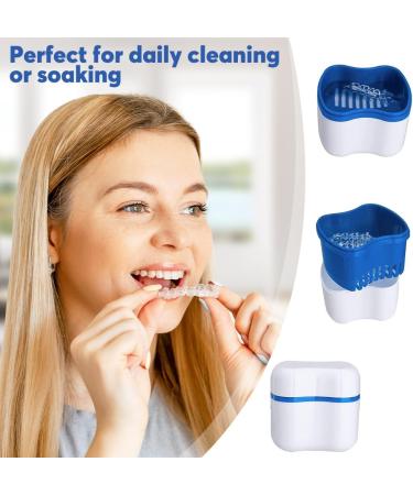 MIIKUU 6-Piece Denture Container Set | Prosthesis Box with Double Brush Head & Sieve | Ideal for False Teeth & Tooth Appliance Storage & Cleaning - Buy Online on GoSupps.com