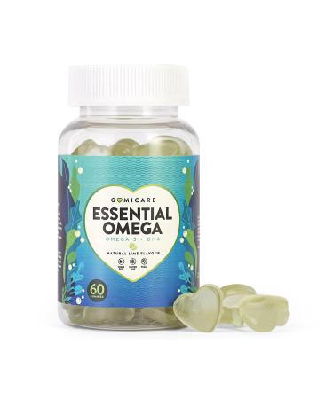 Gomicare - Omega 3 rubber - vitamin D vitamin E DHA made of algae and choline - 60 rubber - sugar -free - vegan - gluten and lactose -free