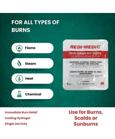 Redi-Medic Sterile Burn Dressing Cooling Soothing Burn Gel Packetgs for Sunburn Scalds Emergencies (3.5g 25/PK) - Buy Online on GoSupps.com