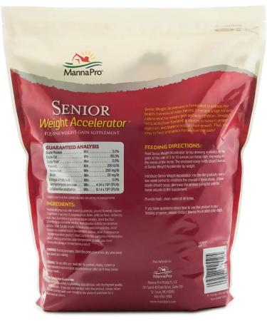 Manna Pro Weight Accelerator for Senior Horses - 8 lbs with Omega 3 & Probiotics - Buy Online on GoSupps.com