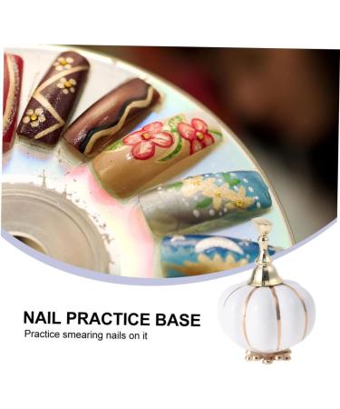 FOMIYES Nail art practice holder nail tips stand holders nail art practice stand Nail Holders Acrylic Base nail tip Display Stand fake Nail Display acrylic nail white Pearlescent makeup 5.4x3.5cm White - Buy Online on GoSupps.com