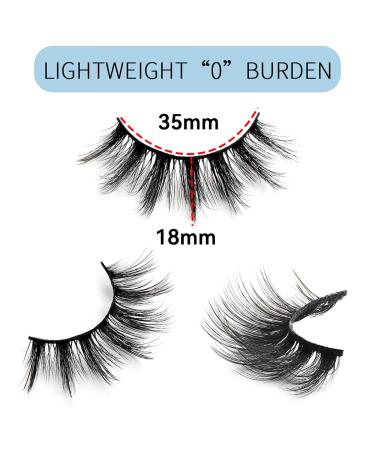Brieve 18mm 5 Pairs 3D Faux Mink False Eyelashes - Fluffy, Thick & Curled Strip Lashes for Natural Look Makeup - Buy Online on GoSupps.com