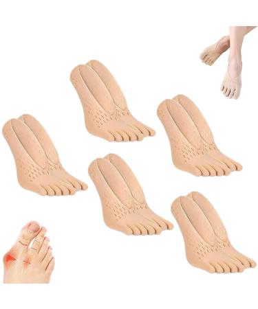 Sofeet Bunion Socks 5 Pairs Sofeet Anti Bunion Socks Projoint Antibunions Health Sock Orthoes Bunion Relief Socks Bunion Corrector Sock Align Toe Socks for Bunion (Beige)