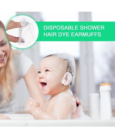 200Pcs Clear Disposable Ear Protectors - Elastic Caps for Hair Dye, Shower, Bathing - Buy Online on GoSupps.com
