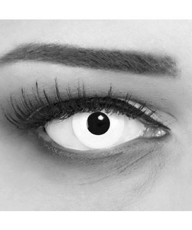 Funnylens 1 pair of colored white white crazy fun white white out contact lenses with strength -2.50 and container from funnylens.Perfect for Halloween carnival carnival or carnival.