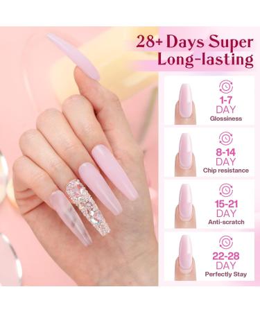 Modelones Poly Nail Gel Kit (15ML) Starter with U V Light 6W LED Nail Dryer Lamp 2 Colors Clear & Pink Gel Nail Extension Tips Kit with Top and Base Coat Natural Skin Tone Essential Manicure Tool - Buy Online on GoSupps.com
