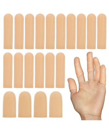 20 PCS Gel Finger Cots, Silicone Finger Protectors, Rubber Finger Covers for Dry Skin, Gel Finger Protectors for Cracked Knitting Cuts, Washable and Reuse.