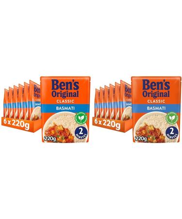 Ben's Original Basmati Microwave Rice Bulk Multipack 6 x 220 g pouches (Pack of 2)
