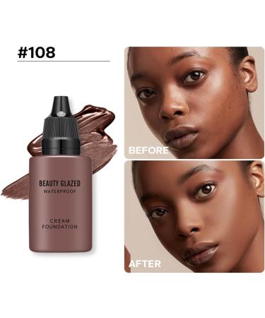 Beauty Black Matte Long Lasting Liquid Foundation Dark Concealer High Coverage Liquid Foundation (Size : 108) 1 count (Pack of 1) - Buy Online on GoSupps.com