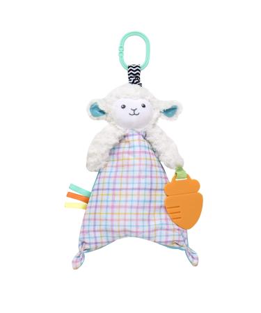 Baby Starters Magic Years 10 Crinkle Plush Activity Toy with Teether and Travel Clip  White Lamb with Satin