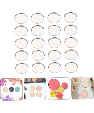 Housoutil Women Supplies 50pcs Eye Shadow Disk Travel Highlighter Stainless Steel Cosmetic Plate - Buy Online on GoSupps.com