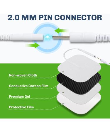 12PCS TENS Unit Electrode Pads | Self-Adhesive Replacement Pads for TENS Machine | 2.0 mm Plug | Off-White - Buy Online on GoSupps.com