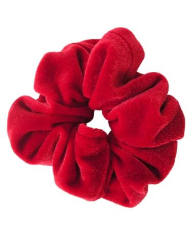 Large Red Velvet Feel Hair Scrunchie Bobble Elastic Hair Band