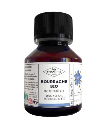 MY COSMETIK - Borage vegetable oil - BIO AB From organic farming - 100% pure and natural - Made in France - Anti-aging and anti-wrinkle care - 50 ml