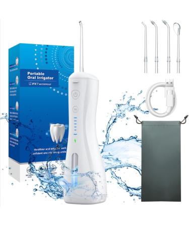 Cordless Water Dental Flosser Teeth Cleaner Oral Irrigator Ultra Water Jet for Teeth Braces Care with 4 Jet Tips 6 Modes 300ML
