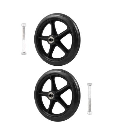 2PCS of 7 Inch Wheelchair Solid Tires Front Wheels Universal Wheelchair Replacement Wheels Accessories Non-Slip & Anti-Wear Casters for Rollators Walker