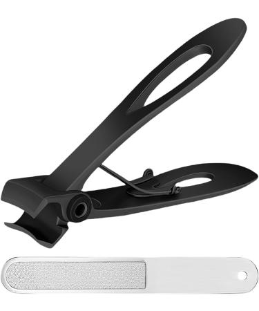 German Nail Clippers for Men Thick Nail Clippers - Stainless Steel Nail Clippers Wide Mouth Nail Clippers with Ergonomic Bevelled Head Metal Nail File Black - Buy Online on GoSupps.com