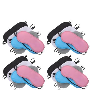 Gatuida Lot de 20 Masques de Sommeil Doux et Occultants Yeux Multicolores Taille Unique Ajustable Masque de Sommeil de Voyage et Sieste Confortable pour Hommes et Femmes