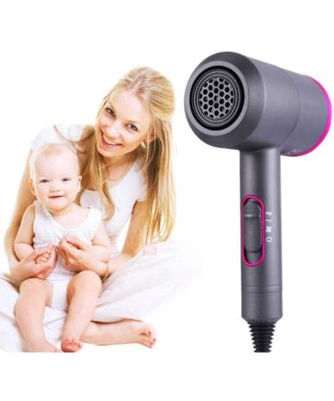 2000W Pro Hair Dryer with 2 Nozzle Ionic Powerful Professional Salon Blow Dryer AC Motor Fast Drying Hairdryer with 2 Heat Speed Cool Air for Hairstylist Dresser Home Men and Women Gray+red small gift Gray+blue - Buy Online on GoSupps.com