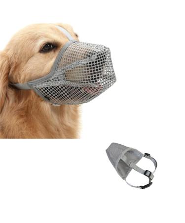 Muzzle for dogs breathable mesh muzzle for large dogs muzzle medium dogs adjustable dog muzzle for small medium -sized and large prevents biting chewing and barking (gray m) gray m - Buy Online on GoSupps.com