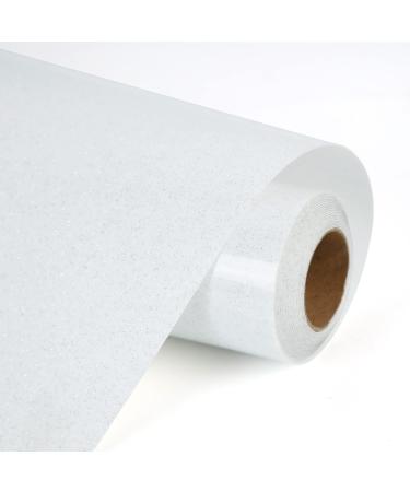 SHOMKIEE White Glitter HTV Heat Transfer Vinyl Rolls 12inch by 6feet PU  Stretch Iron on Vinyl