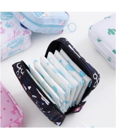 Portable Sanitary Napkin Storage Bag for Women and Girls - 2 Pack (Blue Kitten+Black Fox) - Buy Online on GoSupps.com