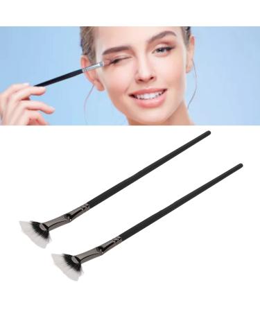 2pcs Fan Mascara Brushes Enhance Lower Lashes Fan Eyelash Brush Double LayerPrevent Clumping Mascara Fan Bent Brush for Salon