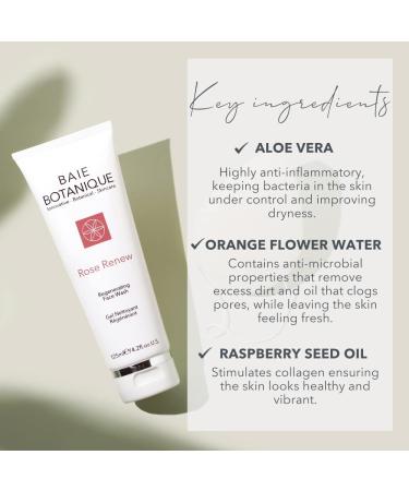 Baie Botanique Rose Renew | Organic Non-Toxic Face Wash | Rose Water & Aloe Vera | Vegan & Paraben Free | Sensitive Skin Safe | 125ml - Buy Online on GoSupps.com