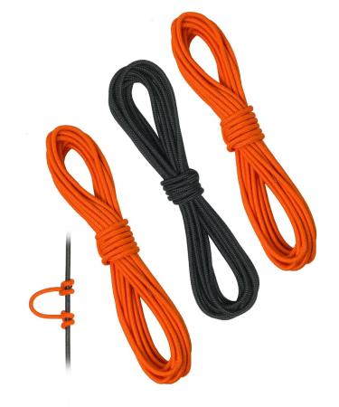 THREE ARCHERS Archery D Loop Rope for Compound Bow D Ring Buckle Release Nocking Loop Material(Pack 3) Bowstring Serving Thread D Loop Buckle 2 orange+black