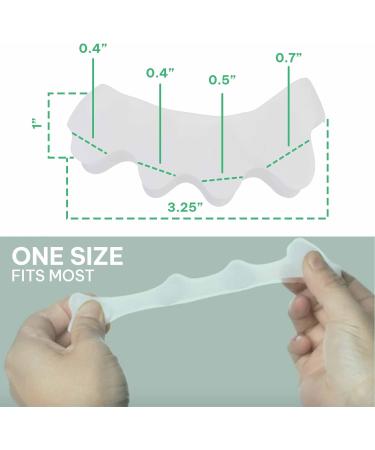 StepHarmony Toe Spacers for Bunion Relief & Toe Realignment - One Size Fits All - White - Buy Online on GoSupps.com