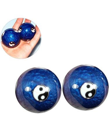 JECOMPRIS Asian Hand Meditation Bell & Baoding Balls - Jade-Ei Massage & Health Balls for Relaxation | Cloisonn Fitness MX2PCS Blue - Enhance Wellness & Stress Relief - Buy Online on GoSupps.com