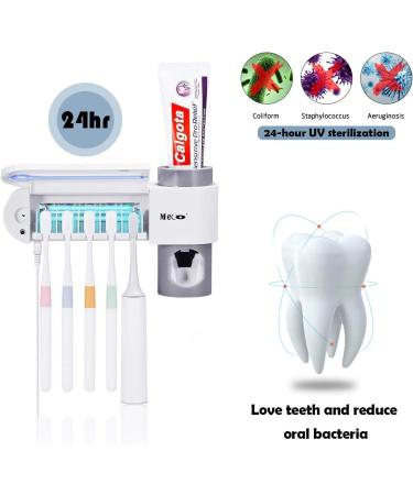 Buy SZRWD UV Toothbrush Sterilizer & Automatic Toothpaste Dispenser Set - USB Rechargeable Hygienic Holder for 5 Brushes | International Shipping Available - Buy Online on GoSupps.com